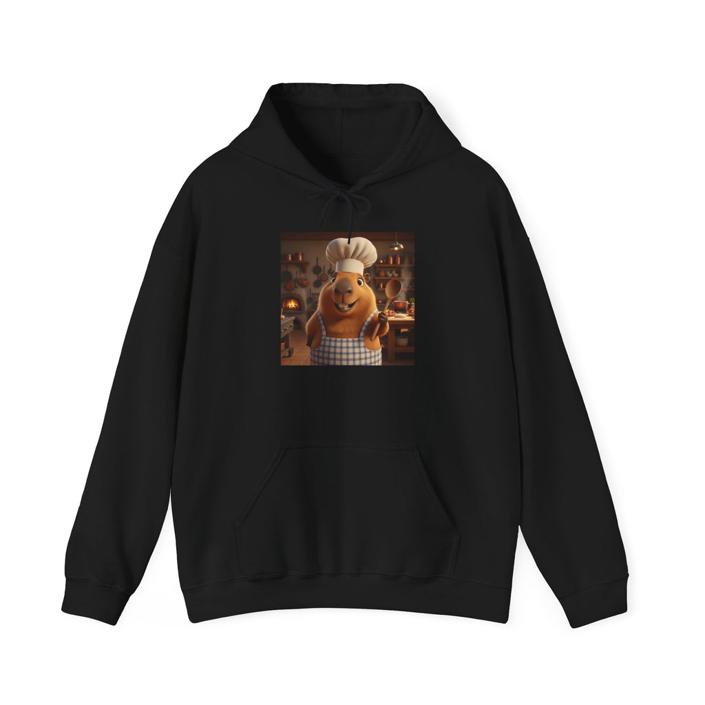 Capybara Chef Hoodie — Cozy Funny Kitchen Chef Graphic Pullover