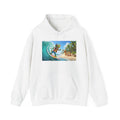 Lizard Surfing Hoodie - Tropical Beach Cartoon Pullover
