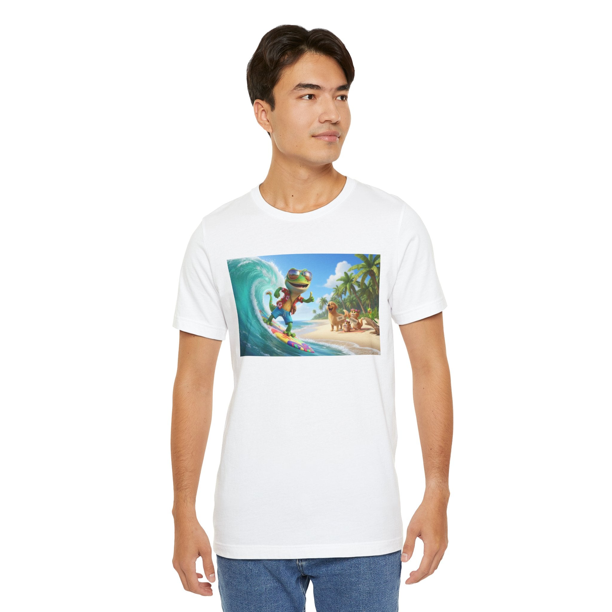 Lizard Surfing Beach T-Shirt – Tropical Wave Surfing Design