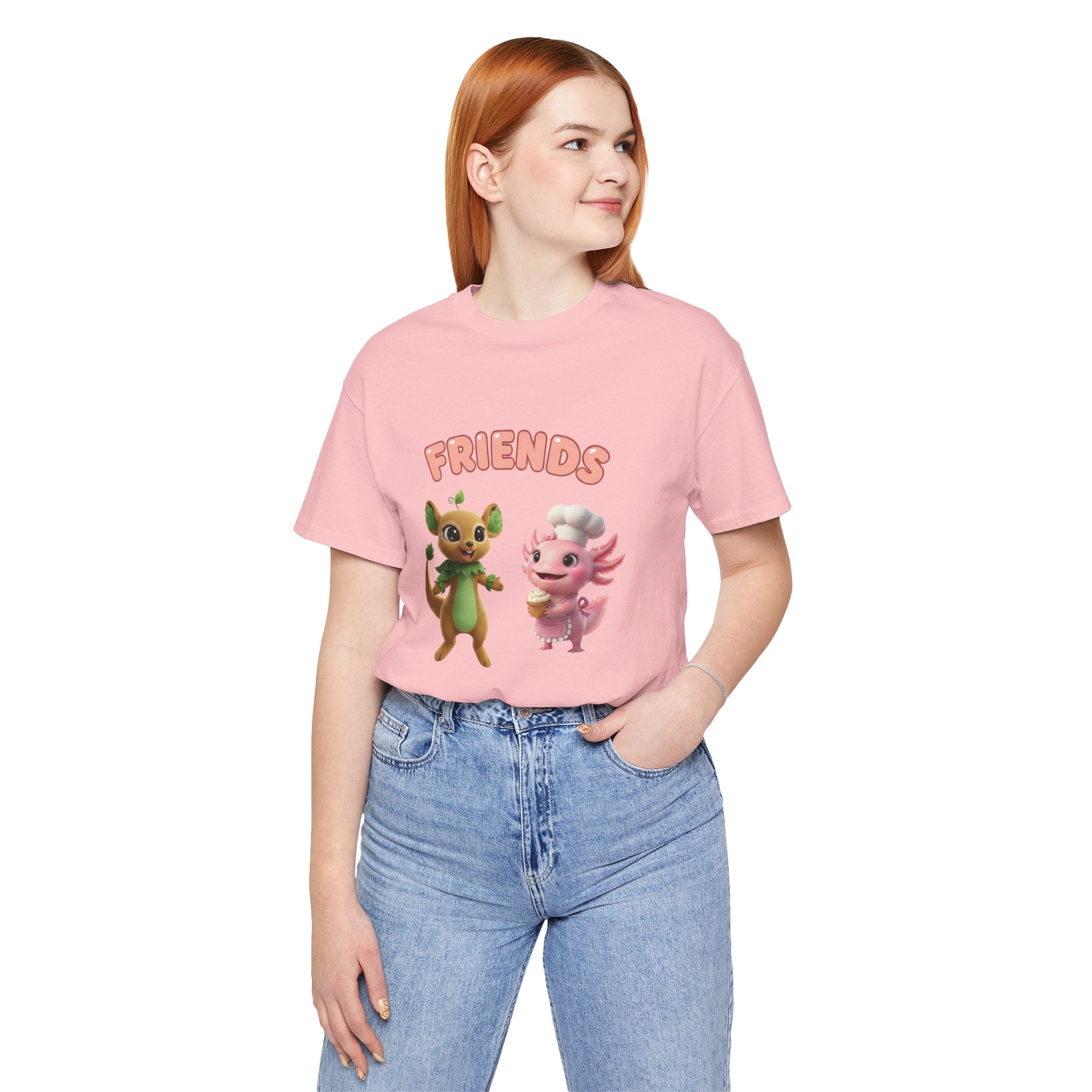 Lifaru with Cute Axolotl Baker Tee — Playful Animal Friendship T‑Shirt