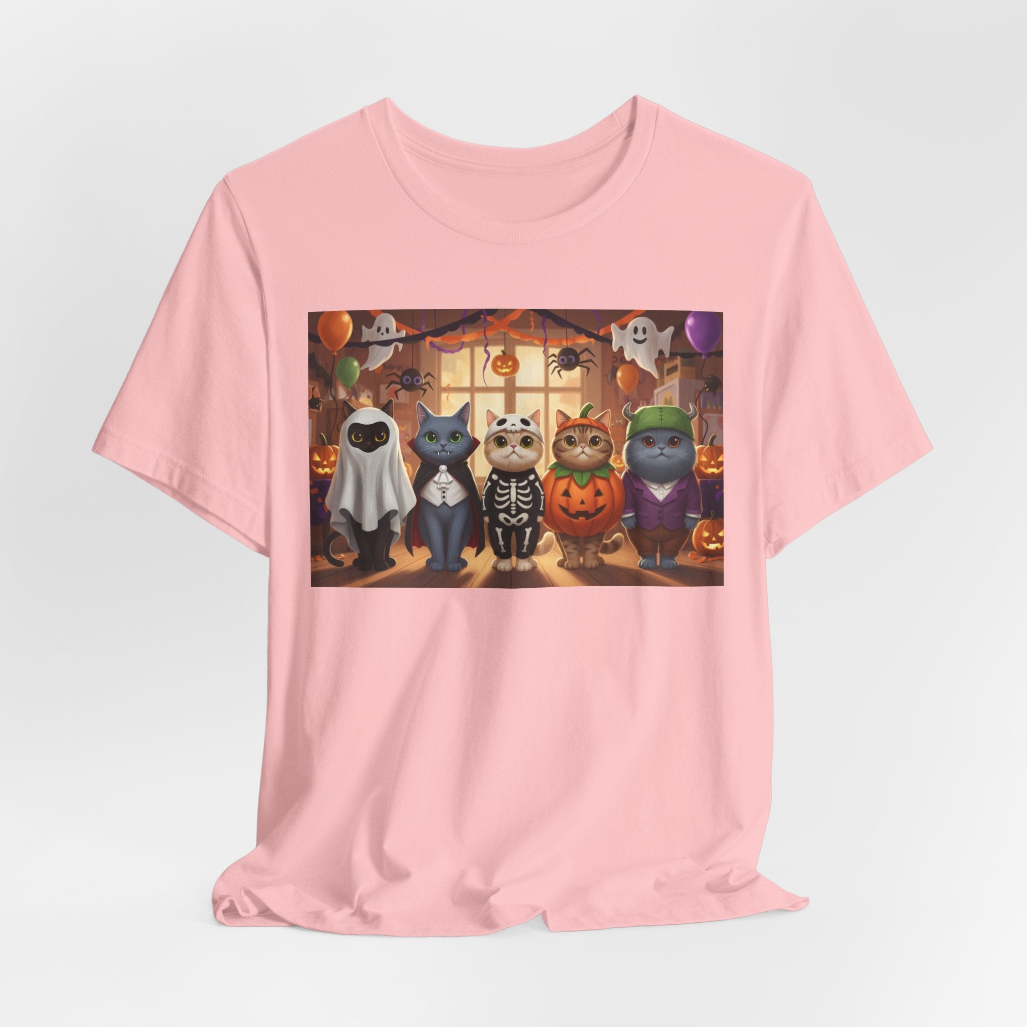 Cats Halloween Costume Tee — Cute Kittens in Pumpkin, Skeleton & Ghost Costumes