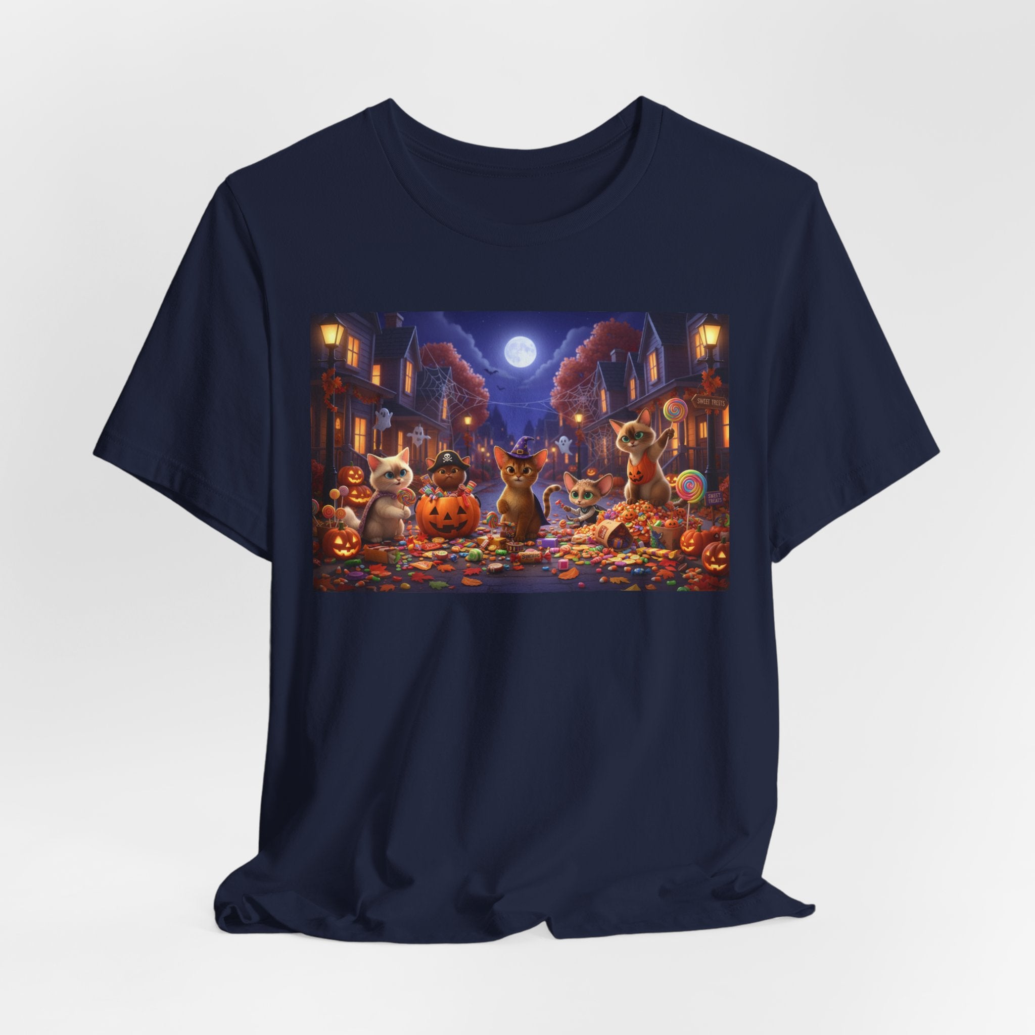 Cats Halloween Night & Pumpkins T-Shirt