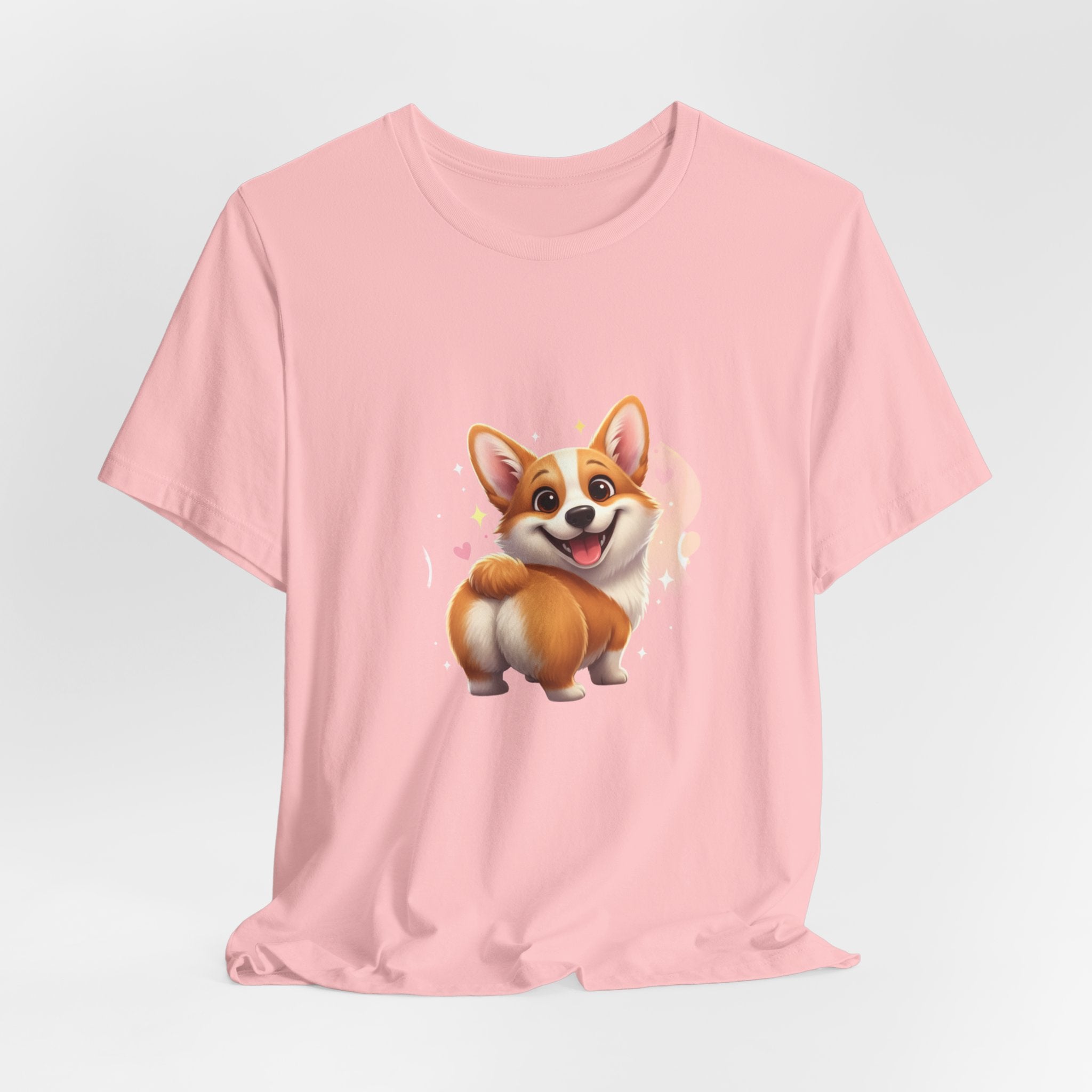 Cute Smiling Corgi T-Shirt — Adorable Cartoon Dog Tee for Pet Lovers
