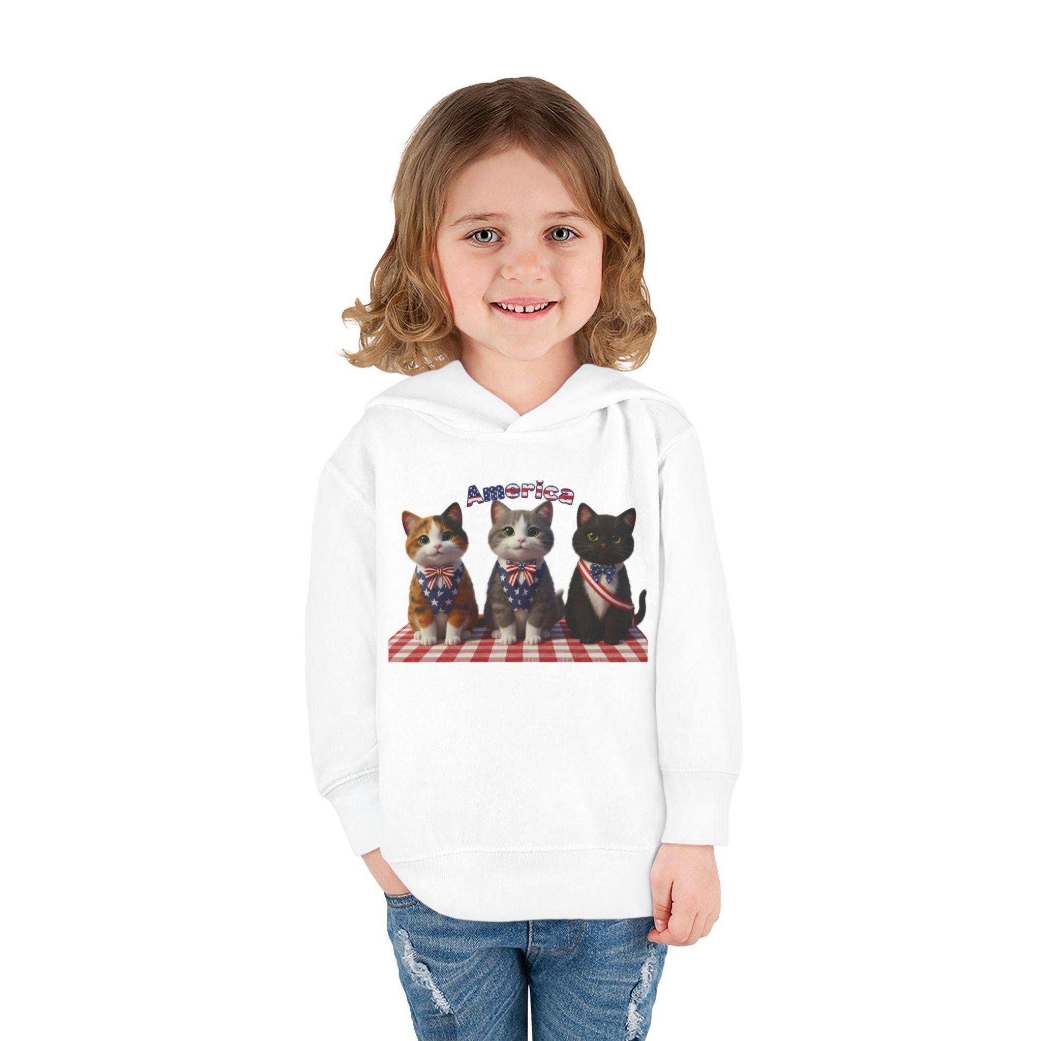 Kitties — Patriotic 'America' — Toddler Hoodie