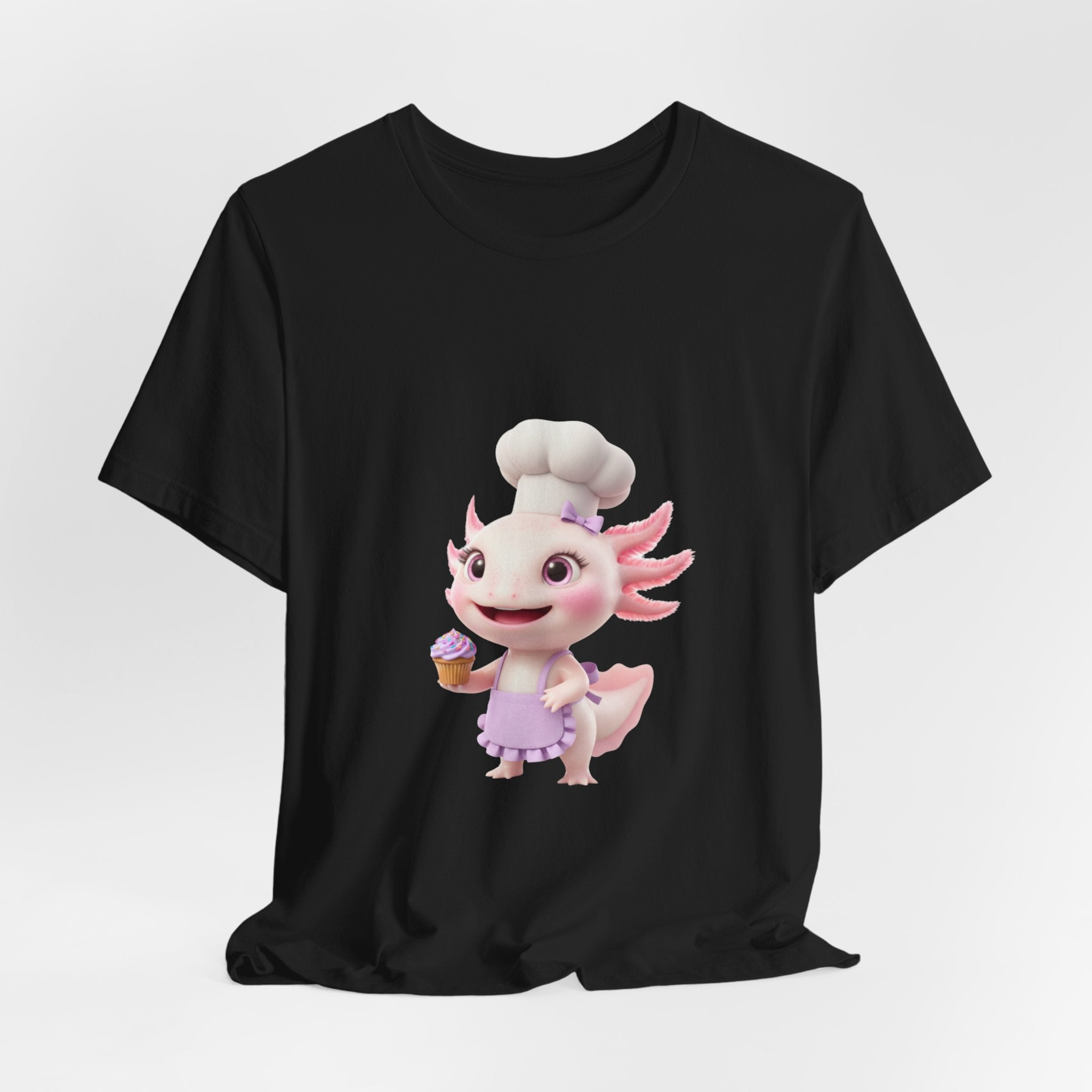 Axolotl Chef Girl T-Shirt — Cute Baking Cartoon Tee for Kids & Fans