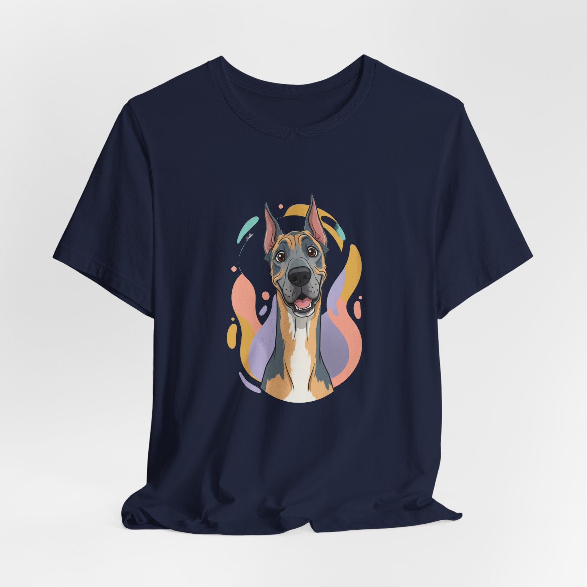 Great Dane Portrait Tee — Colorful Modern Dog Illustration T‑Shirt