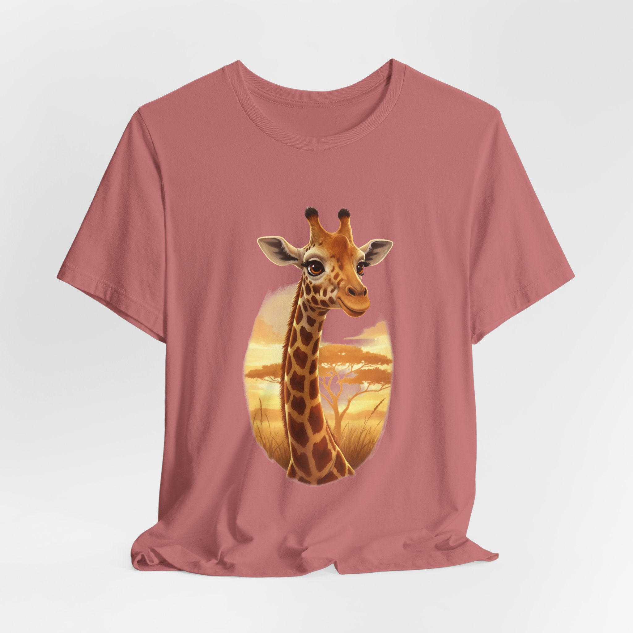 Giraffe Sunset Tee - Safari Wildlife Graphic T-Shirt