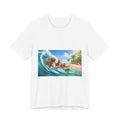 Surfing Dogs Beach Tee — Cute Puppy Wave Graphic T-Shirt