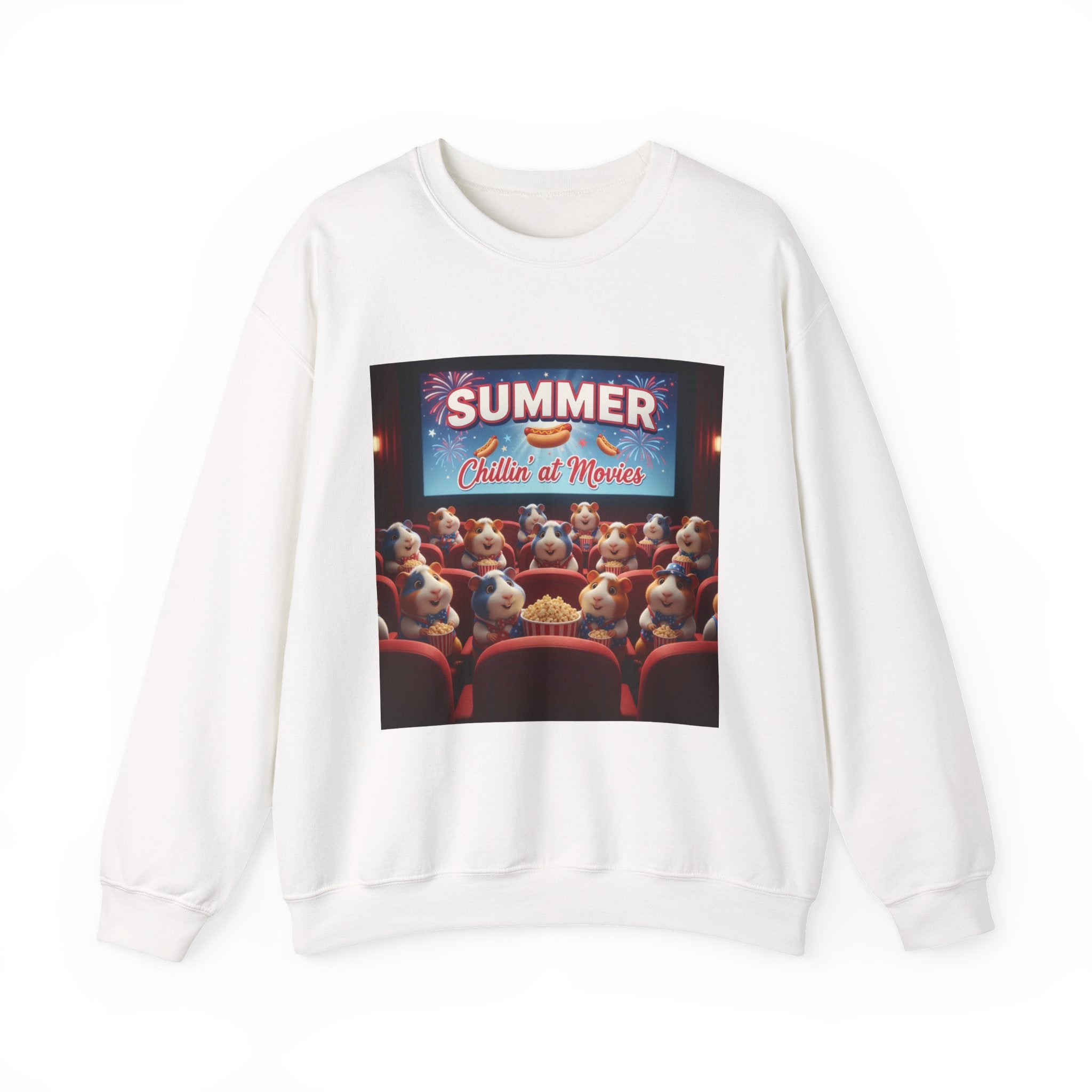 Guinea Pigs Chillin' at the Movies Sweatshirt | Cute Guinea Pig Cinema Graphic Crewneck