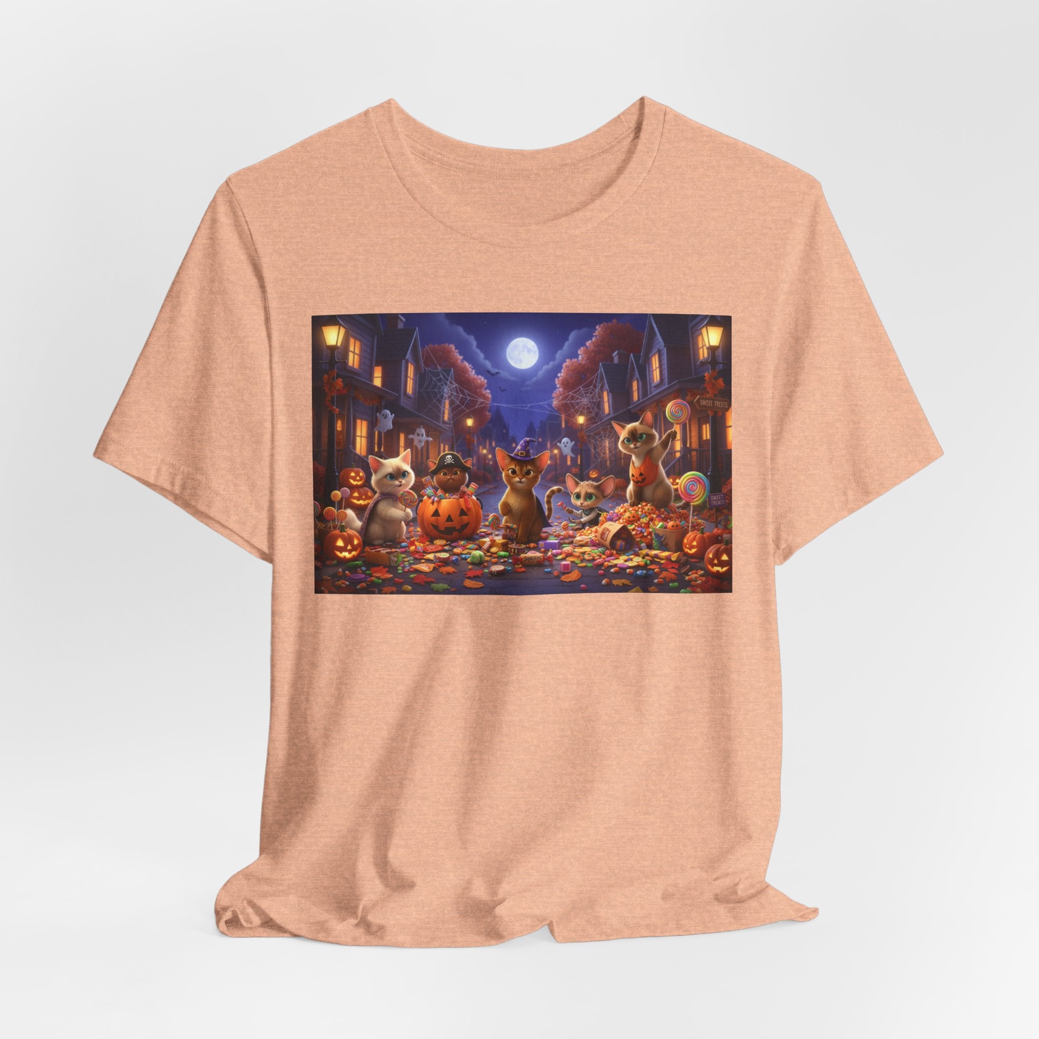 Cats Halloween Night & Pumpkins T-Shirt