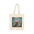 Axolotl Canvas Tote Bag — Cute Underwater Pet Illustration Cotton Shopper