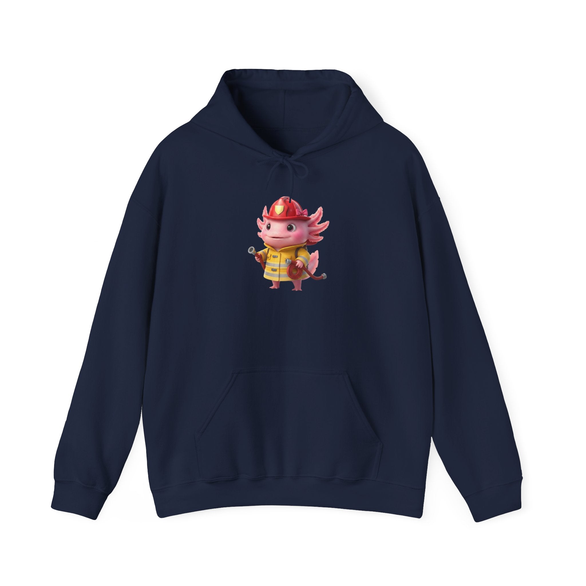 Axolotl Firefighter Girl Hoodie — Cute Rescue Crew Sweatshirt