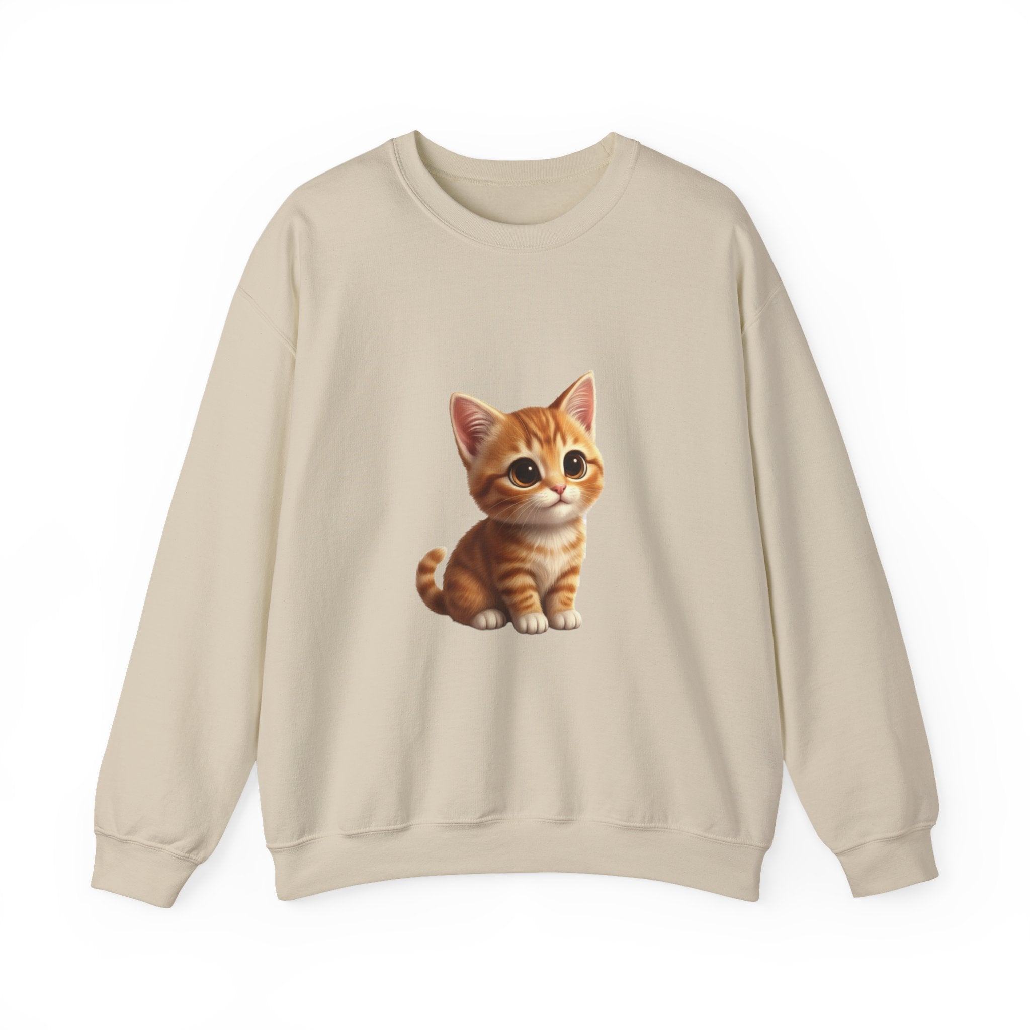 Cute Tabby Kitten Sweatshirt – Adorable Cat Graphic Crewneck