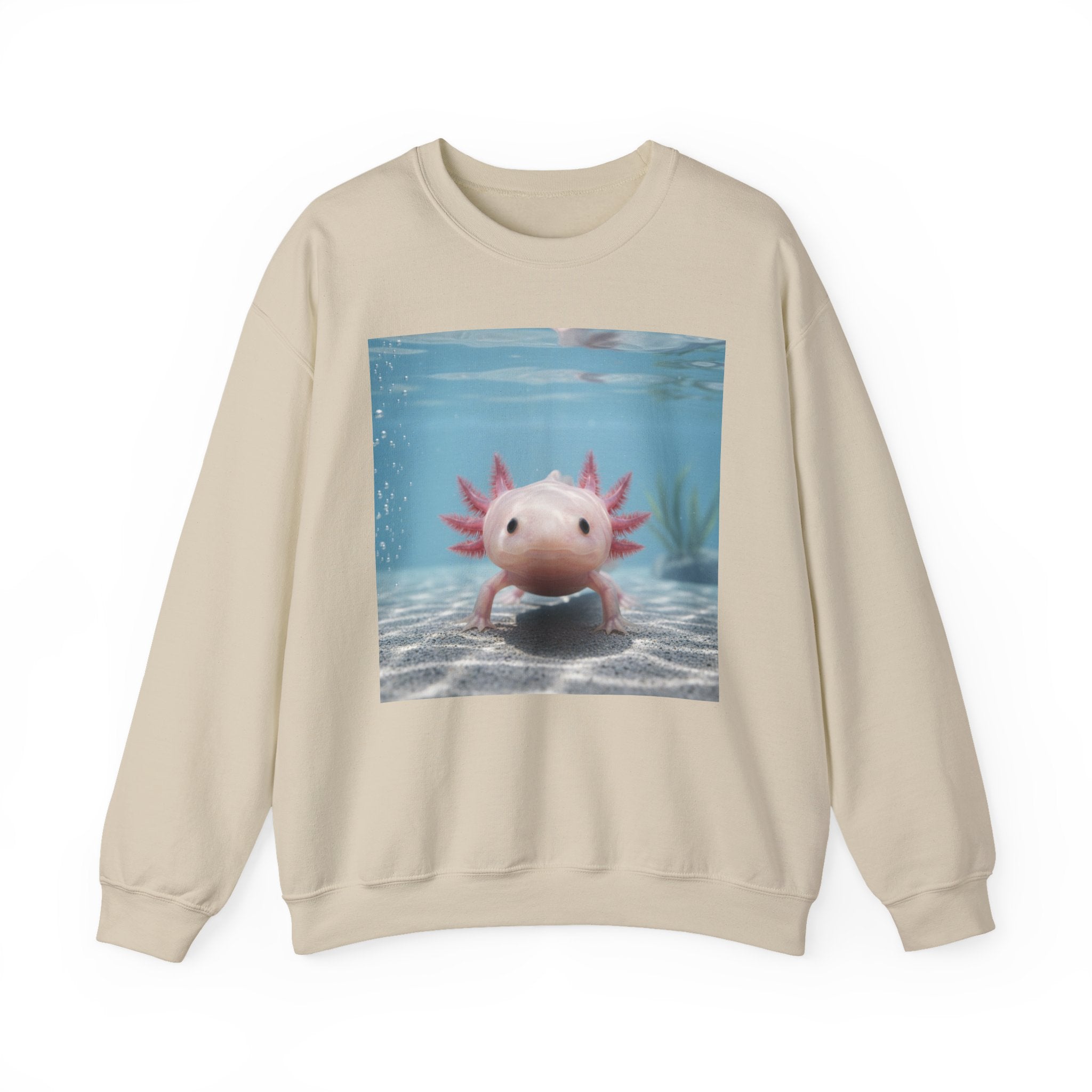 Axolotl Smiles Crewneck Sweatshirt – Cute Underwater Axolotl Pullover
