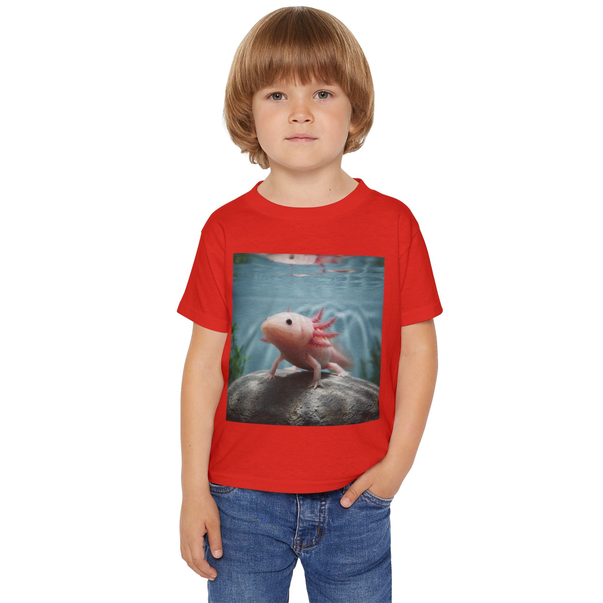 Axolotl Toddler T-Shirt — Cute Pink Axolotl Underwater Tee for Kids