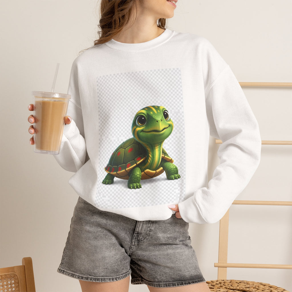 Turtle Sweatshirt – Adorable Green Turtle Crewneck