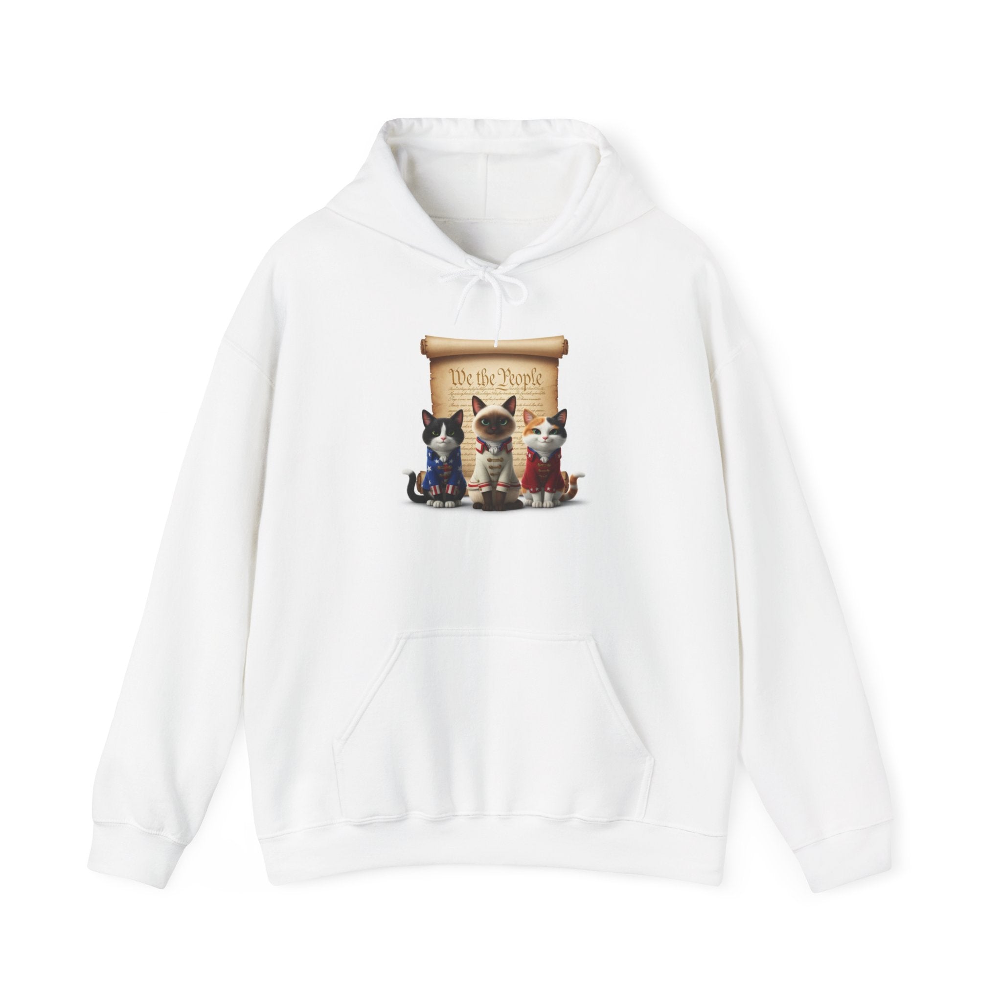 Cat Trio Hoodie —  Kittens Patriotic Graphic Pullover