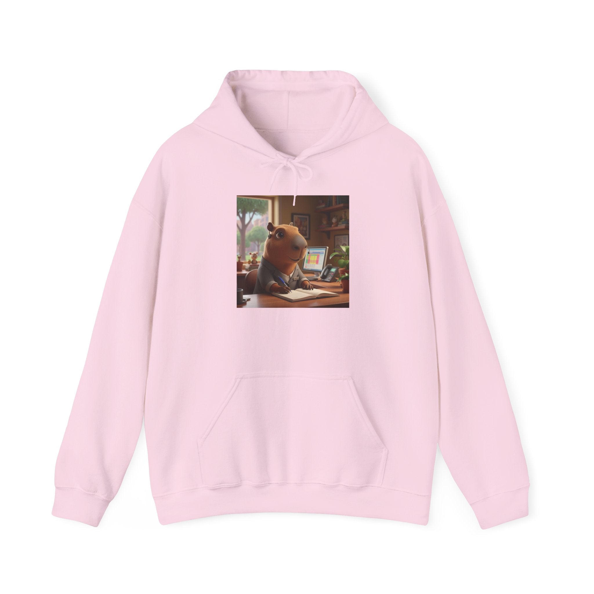 Capybara in the Office  Reading Hoodie — Cute Study Vibes Sweatshirt