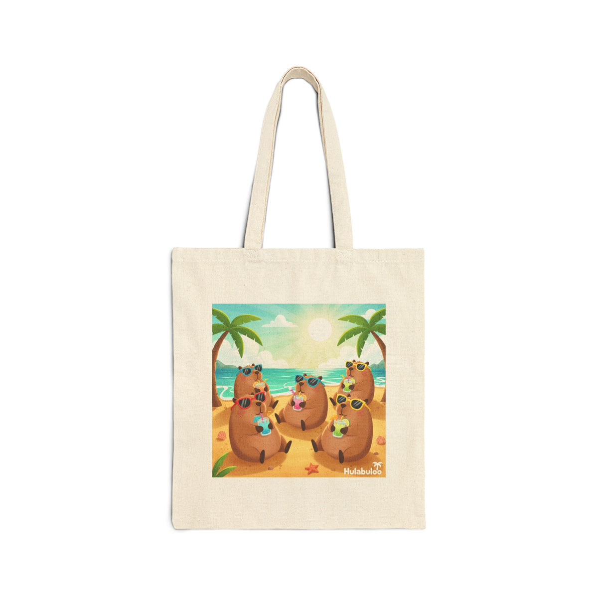 Capybaras Beach Scene Tote Bag