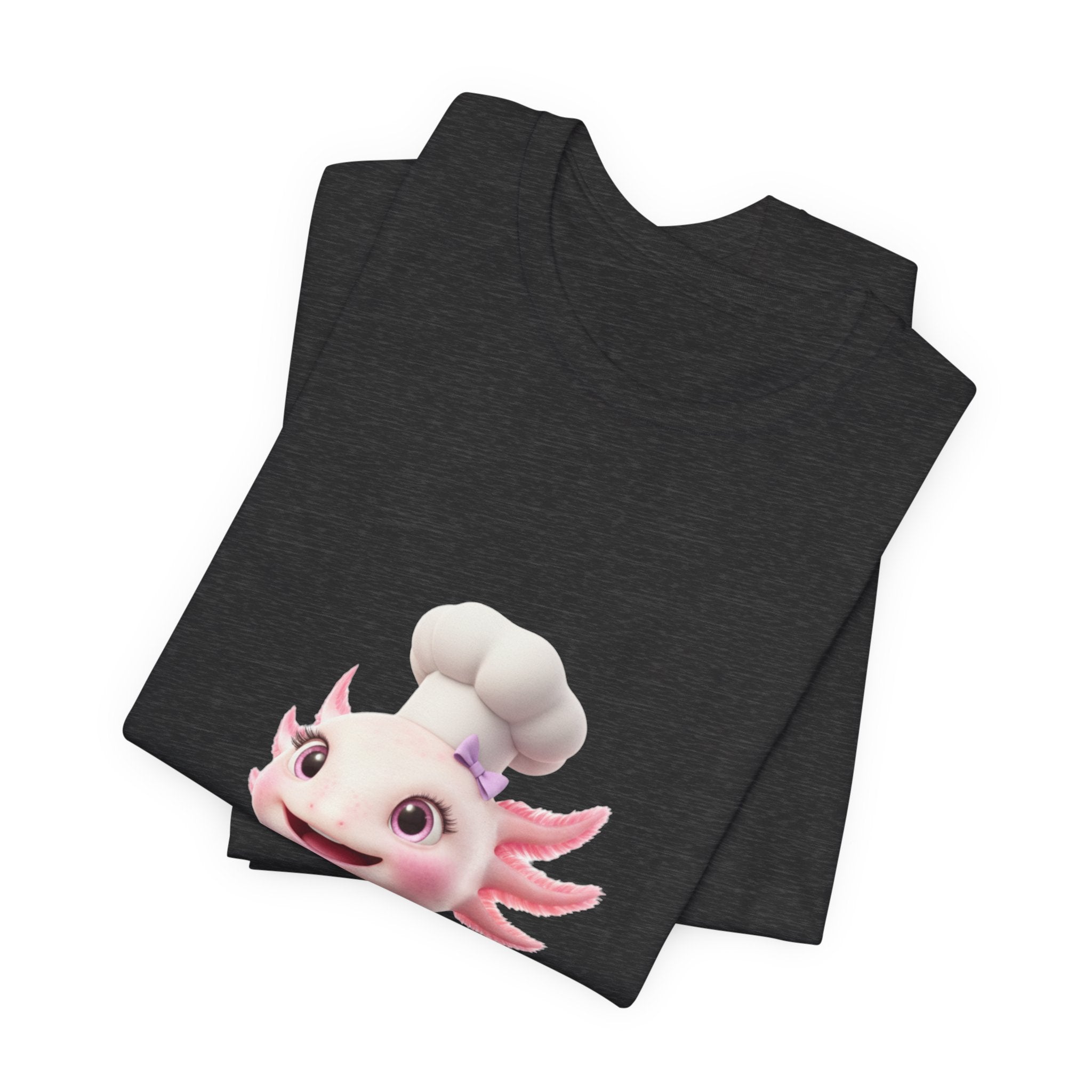 Axolotl Chef Girl T-Shirt — Cute Baking Cartoon Tee for Kids & Fans