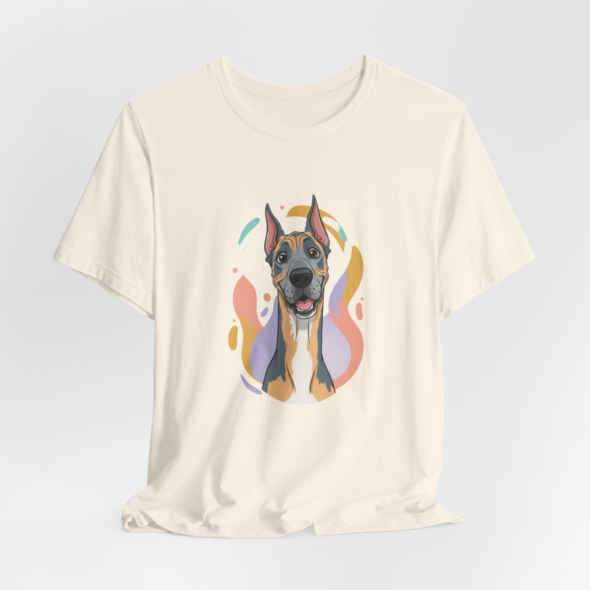 Great Dane Portrait Tee — Colorful Modern Dog Illustration T‑Shirt