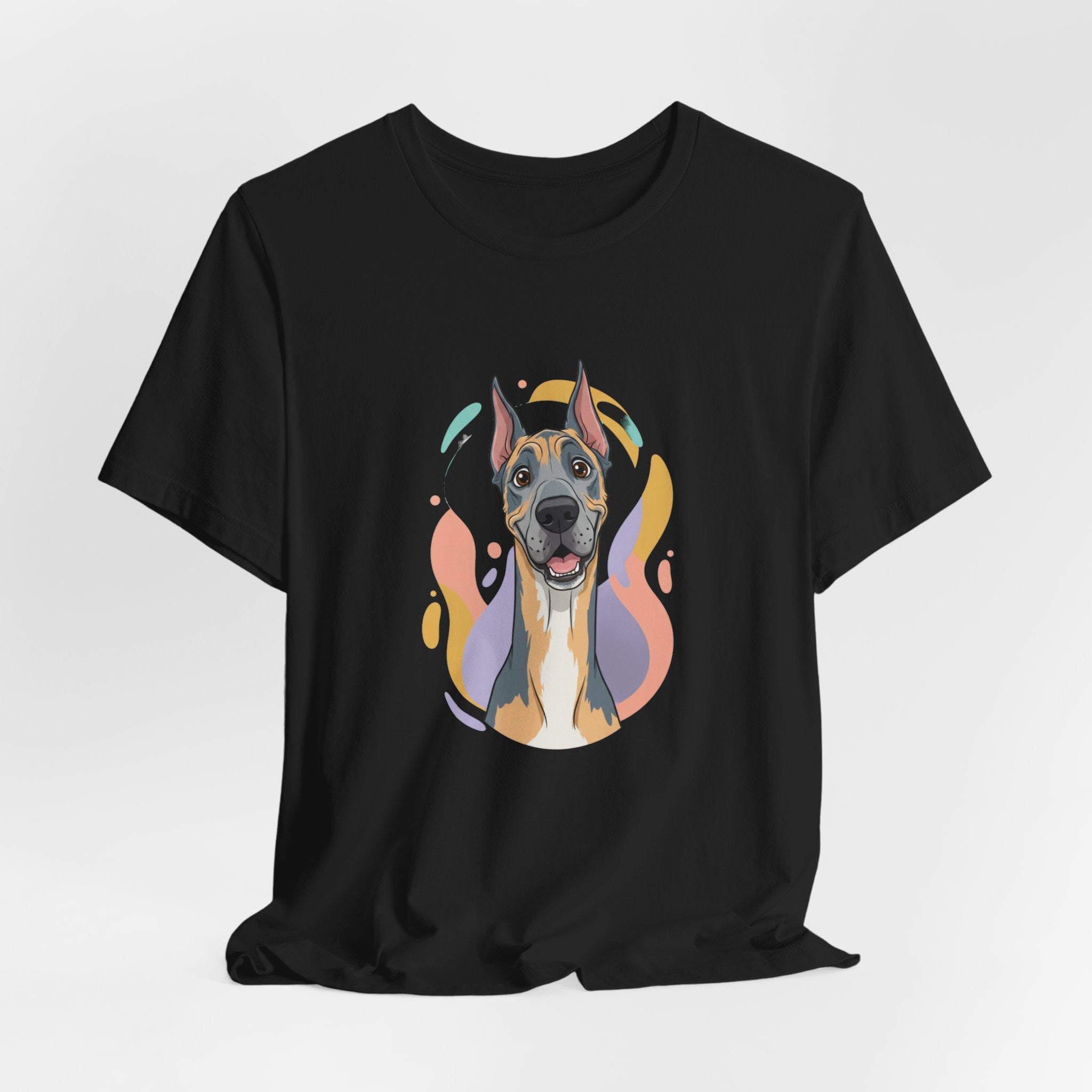 Great Dane Portrait Tee — Colorful Modern Dog Illustration T‑Shirt