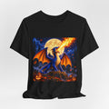 Dragon Fire Tee — Halloween Dragon T-Shirt with Full Moon & Pumpkins