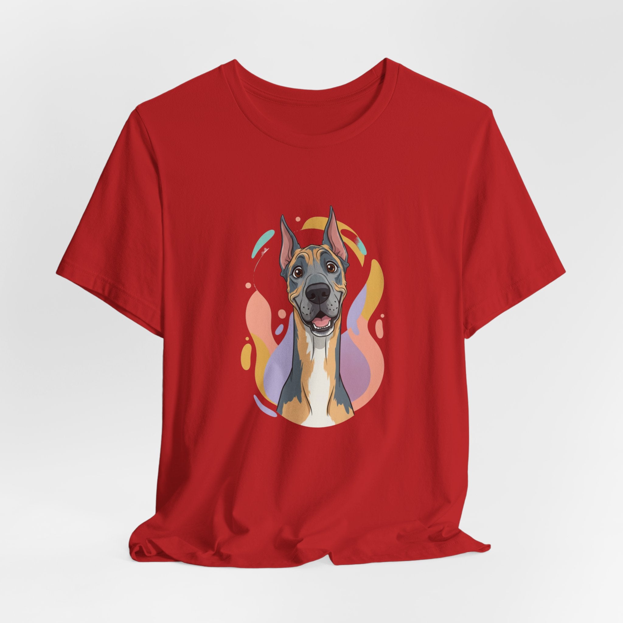 Great Dane Portrait Tee — Colorful Modern Dog Illustration T‑Shirt