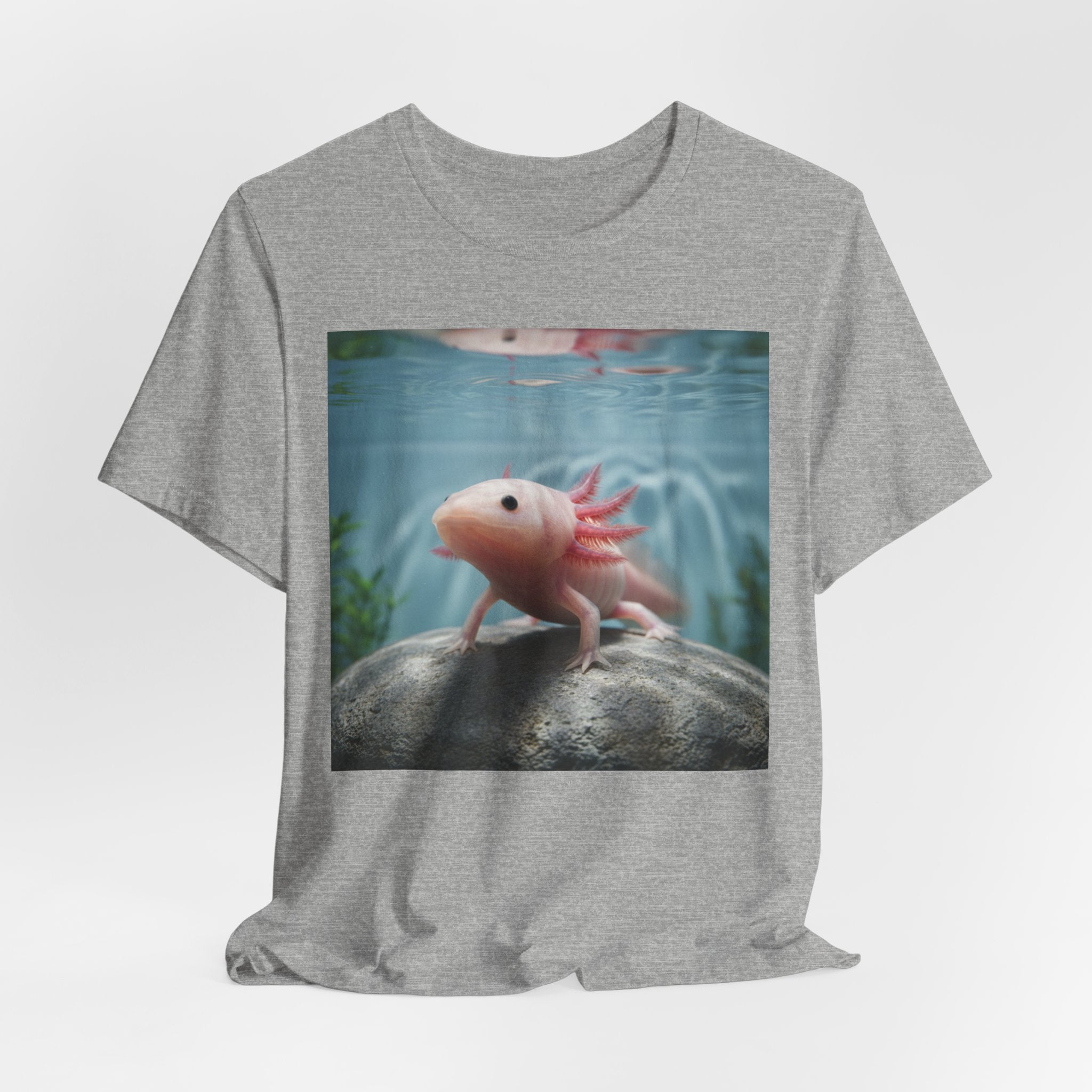 Axolotl Aquarium T‑Shirt — Cute Pink Axolotl Underwater Graphic Tee