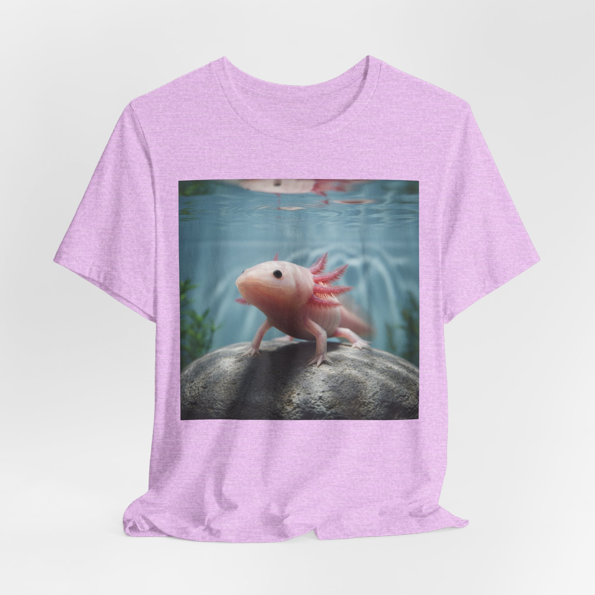 Axolotl Aquarium T‑Shirt — Cute Pink Axolotl Underwater Graphic Tee