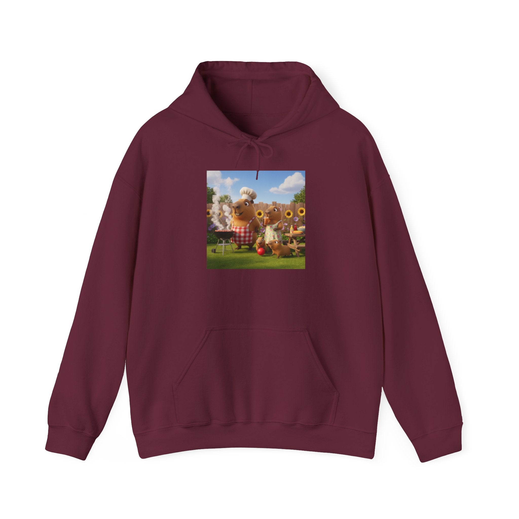 Capybara BBQ Hoodie — Cute Cozy Graphic Pullover