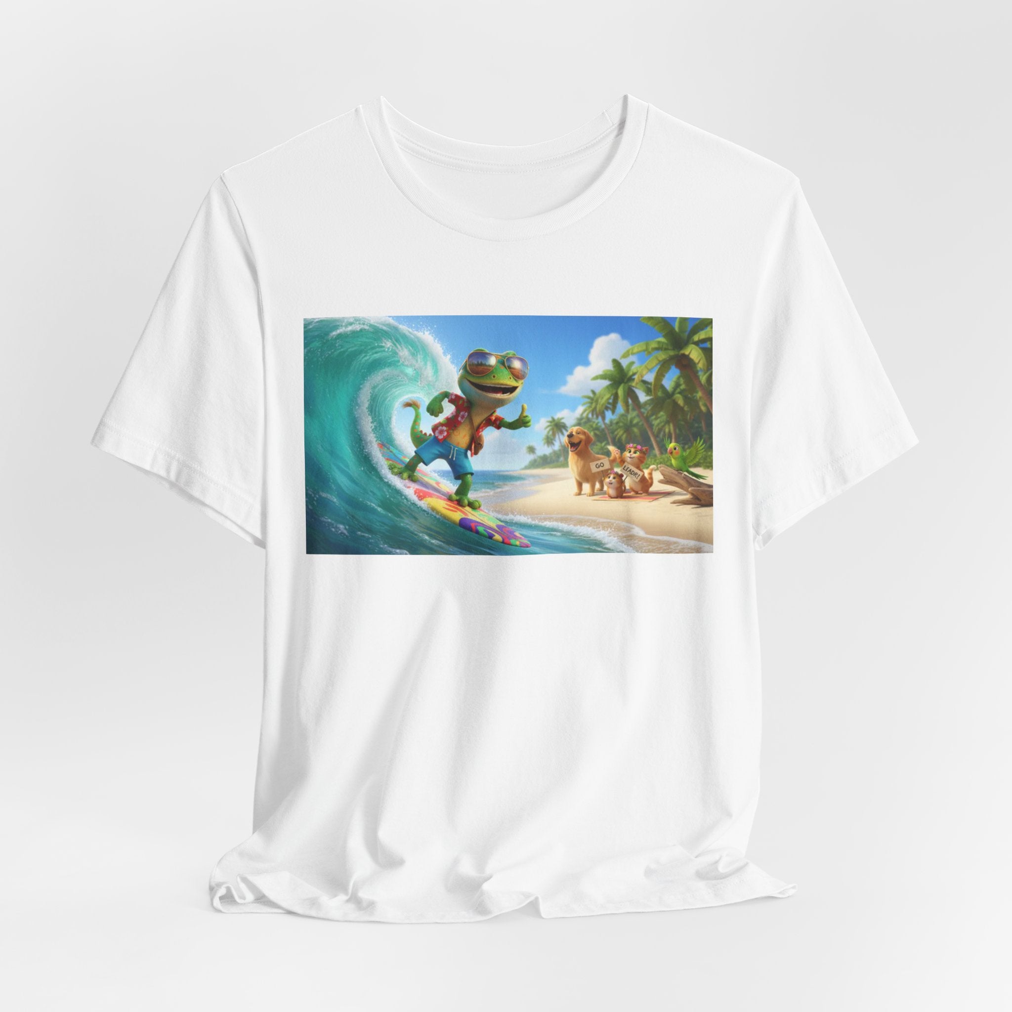 Lizard Surfing Beach T-Shirt – Tropical Wave Surfing Design