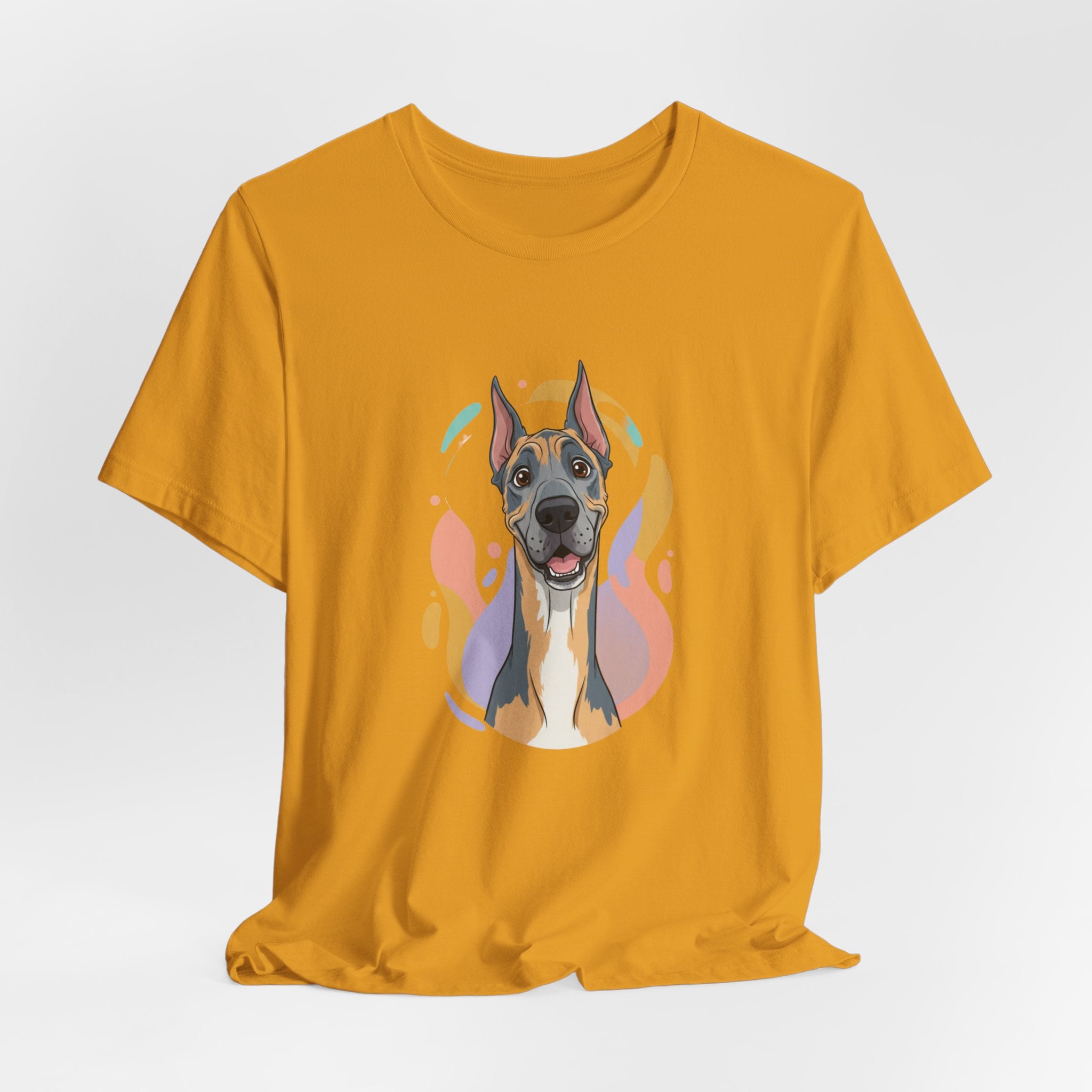 Great Dane Portrait Tee — Colorful Modern Dog Illustration T‑Shirt