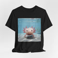 Axolotl Smiles Underwater Tee — Cute Pink Axolotl Graphic T‑Shirt