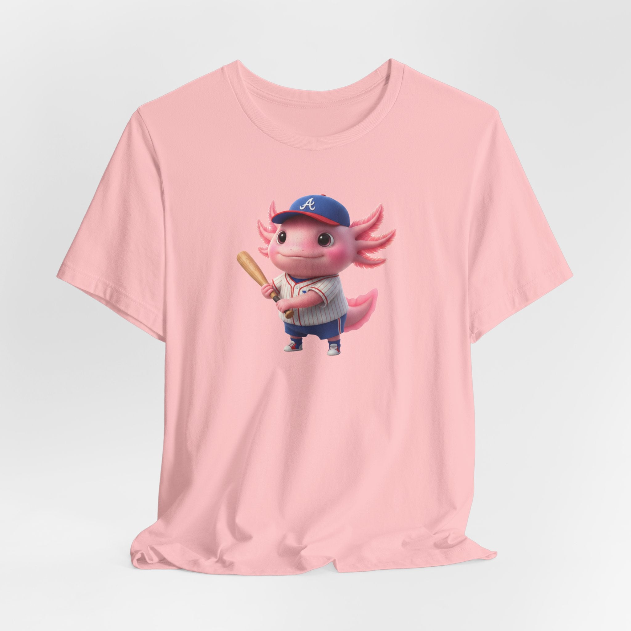 Axolotl Baseball Boy T-Shirt — Cute Pink Axolotl Batter Tee