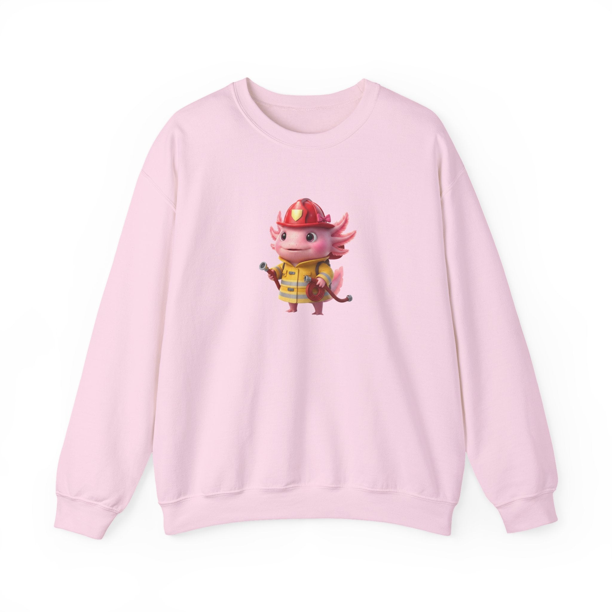 Axolotl Firefighter Sweatshirt - Cute Kids Crewneck Gift