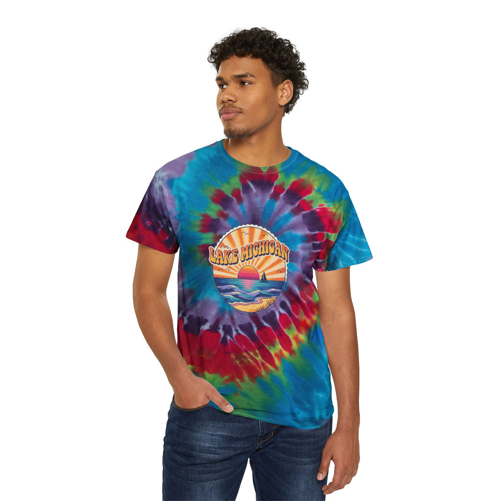 Lake Michigan Pastel Spiral Tie-Dye Tee