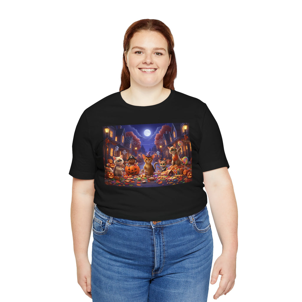 Cats Halloween Night & Pumpkins T-Shirt
