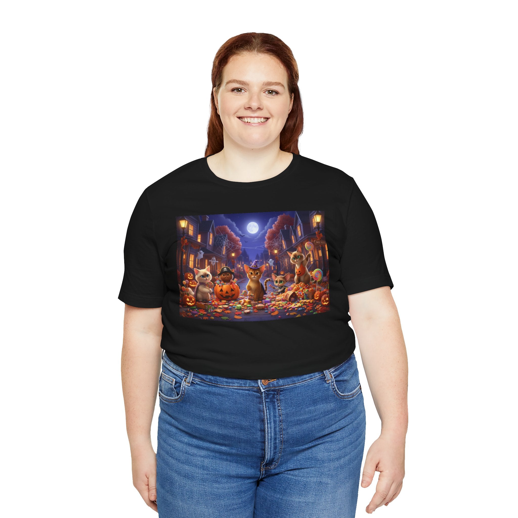 Cats Halloween Night & Pumpkins T-Shirt