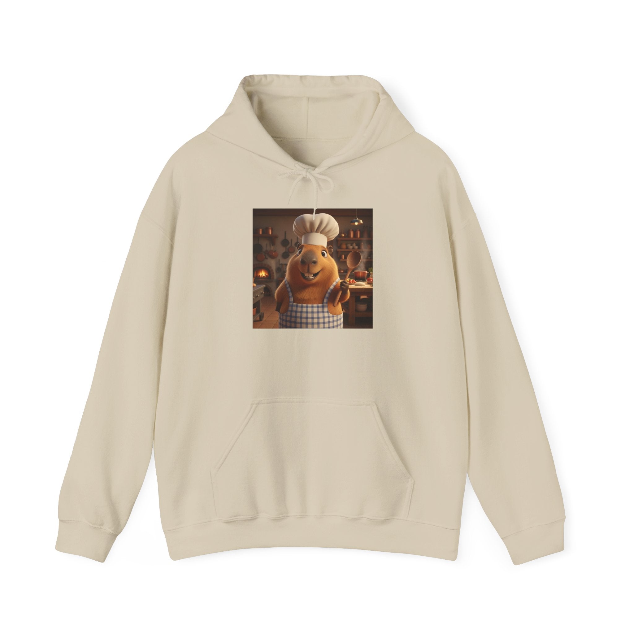 Capybara Chef Hoodie — Cozy Funny Kitchen Chef Graphic Pullover