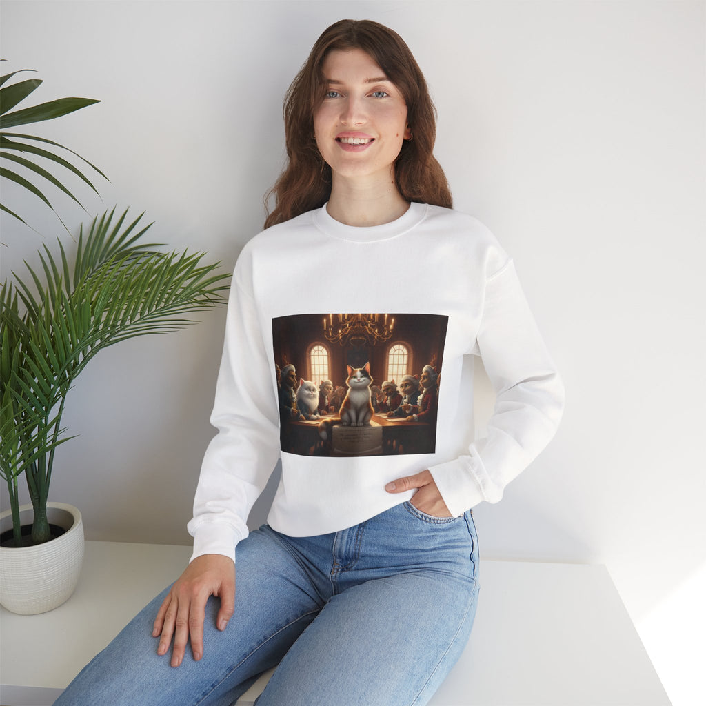 Cat Declaration of Independence Crewneck Sweatshirt — Whimsical Cat Graphic