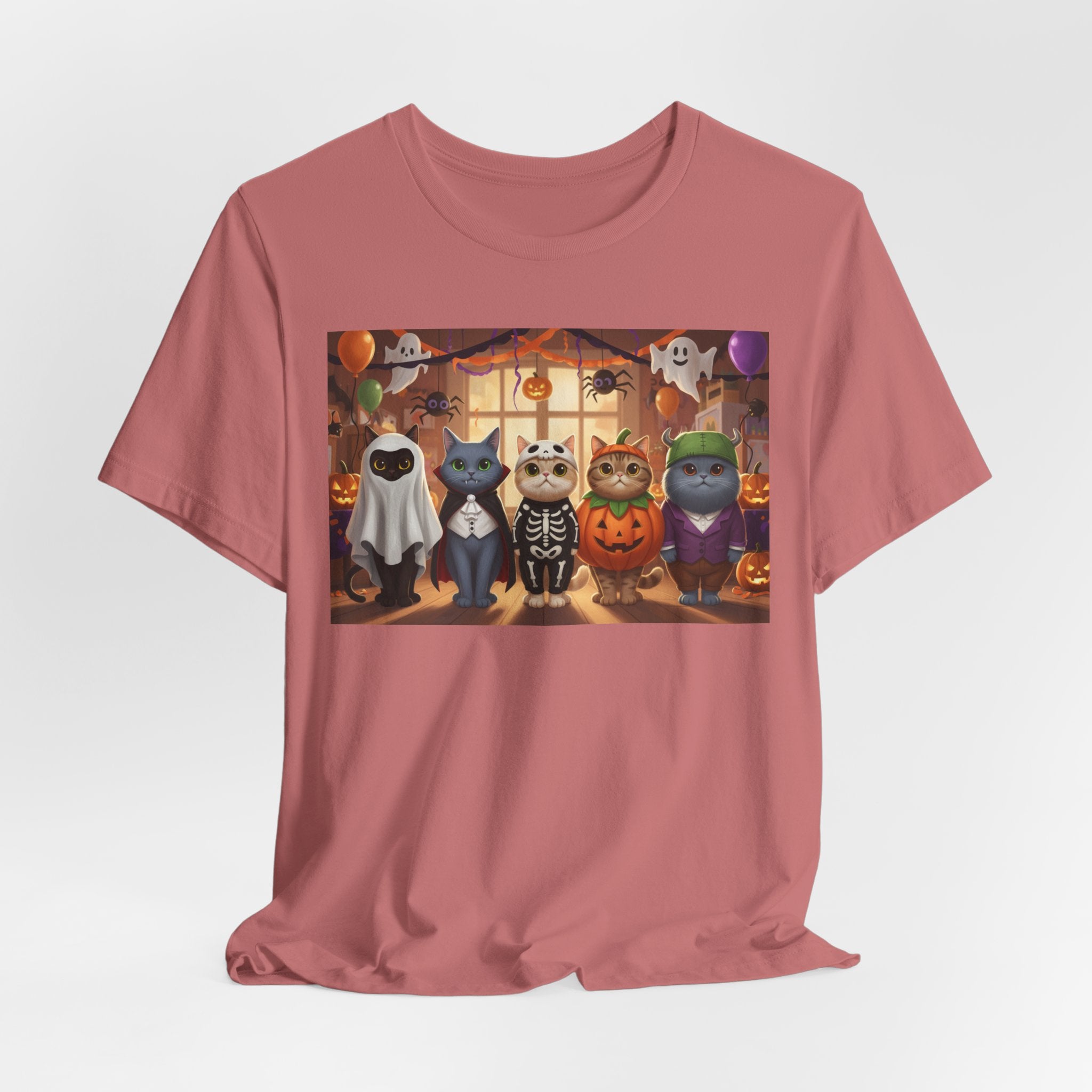 Cats Halloween Costume Tee — Cute Kittens in Pumpkin, Skeleton & Ghost Costumes