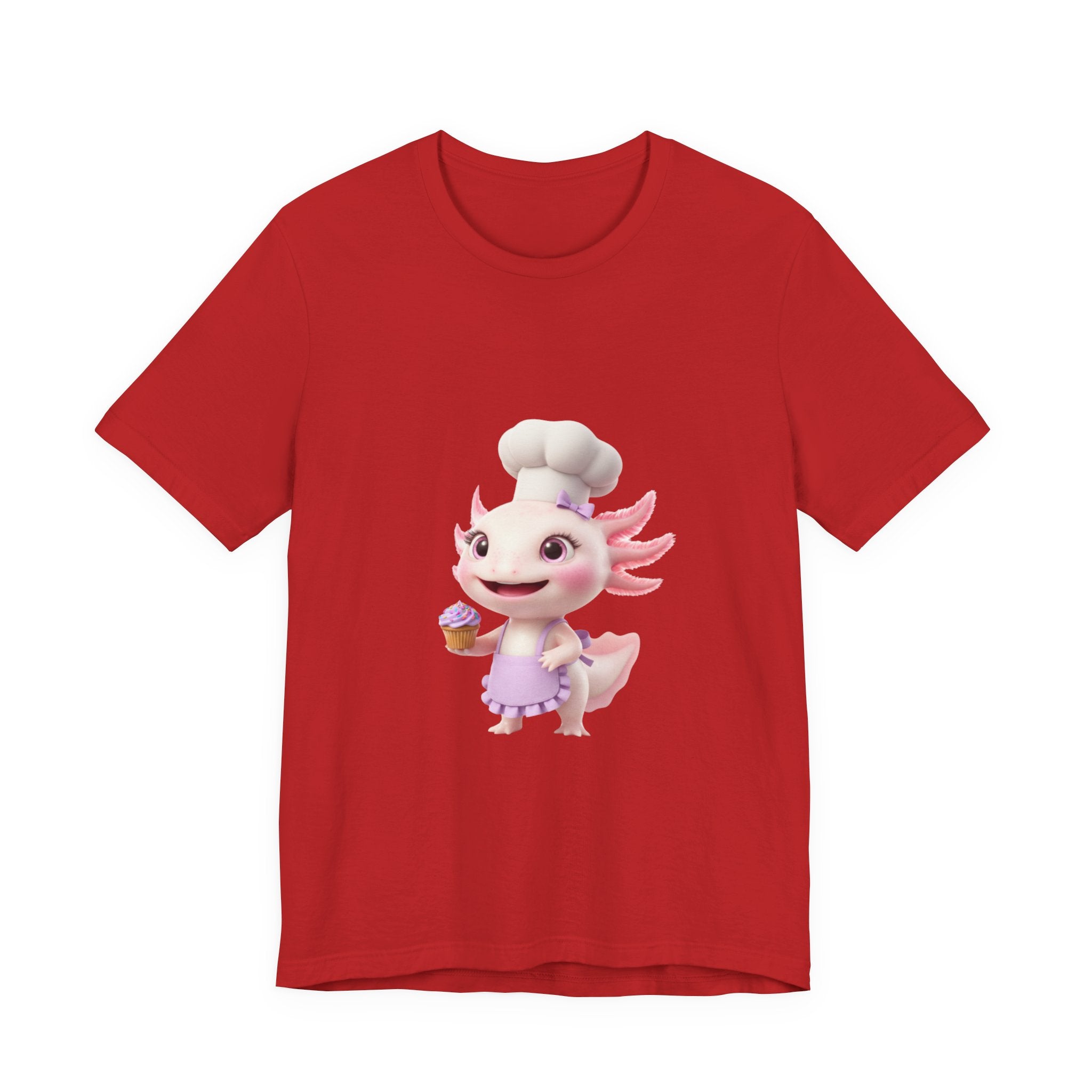 Axolotl Chef Girl T-Shirt — Cute Baking Cartoon Tee for Kids & Fans