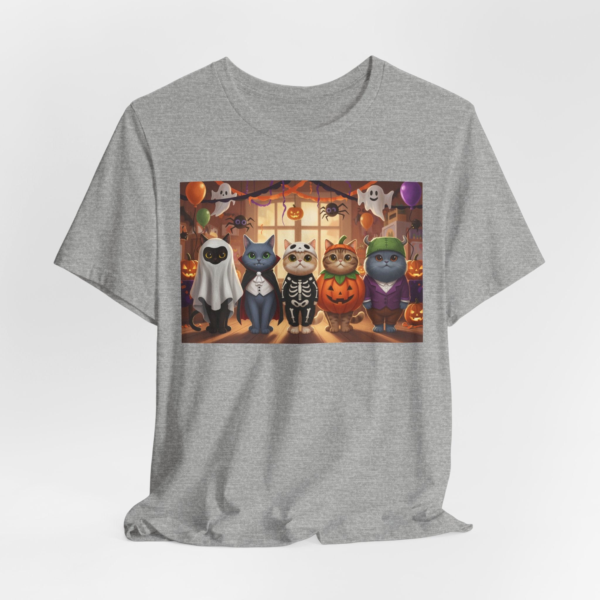 Cats Halloween Costume Tee — Cute Kittens in Pumpkin, Skeleton & Ghost Costumes