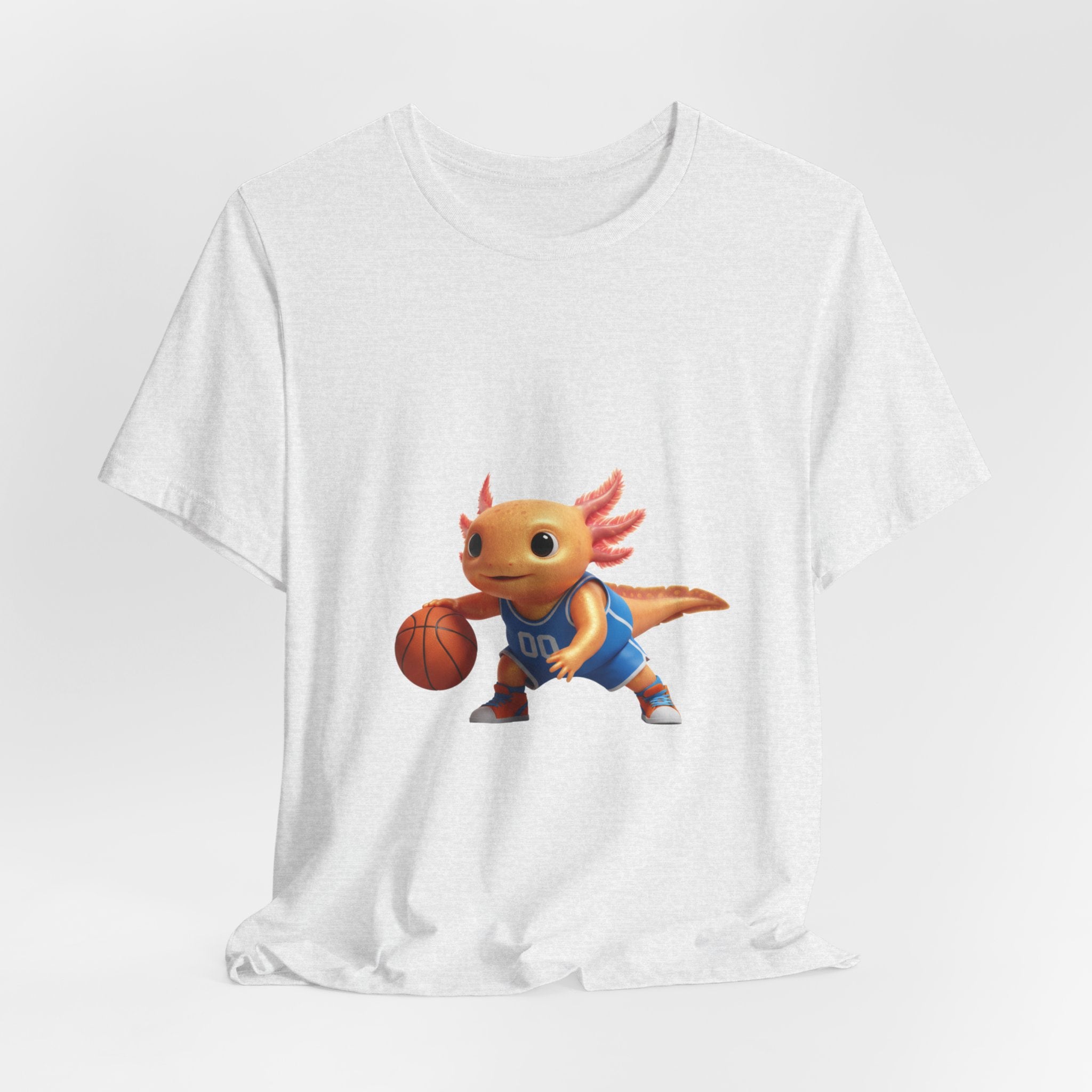 Axolotl Basketball Tee — Cute Axolotl Dribbling Graphic T-Shirt
