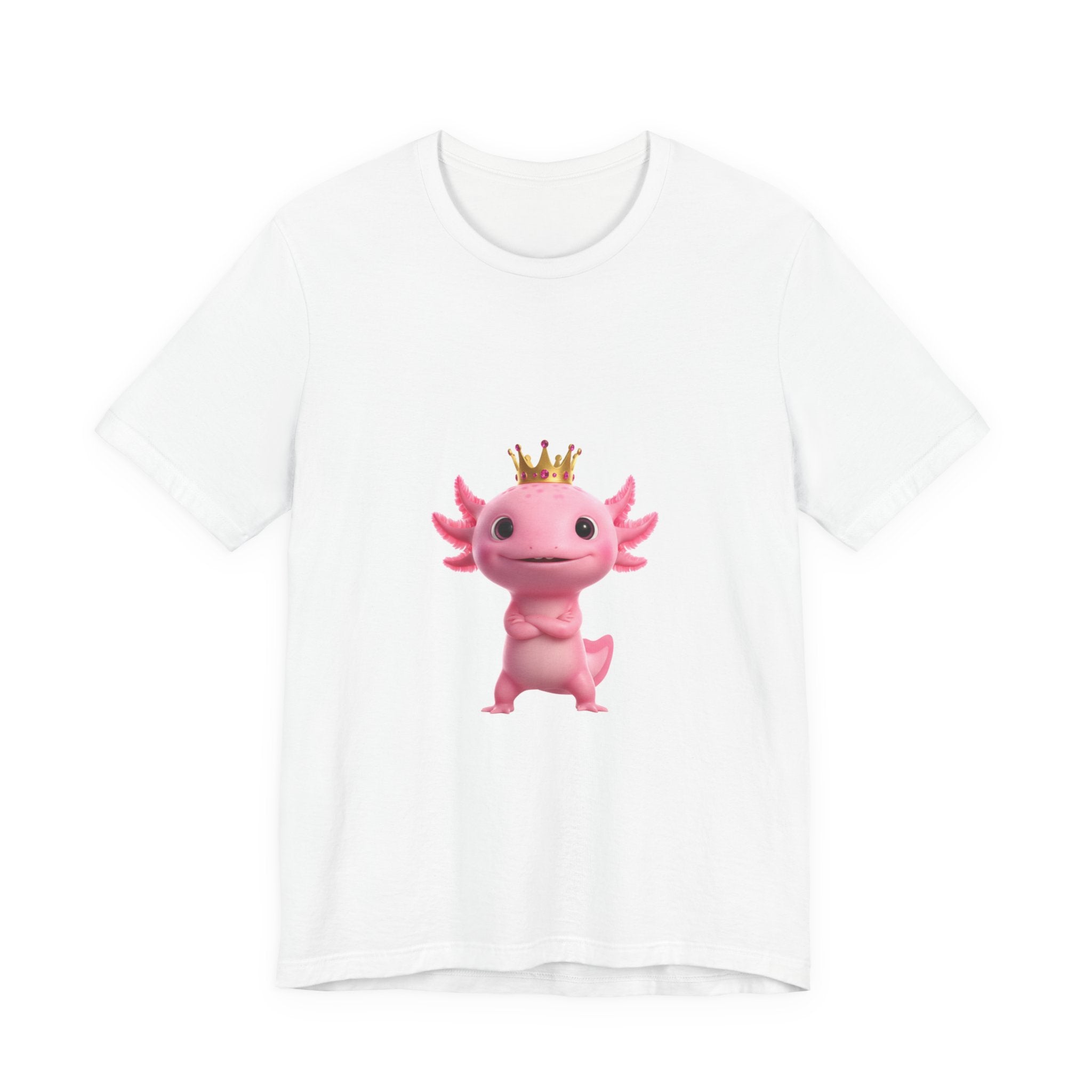 Axolotl King T-Shirt — Cute Pink Axolotl with Crown Tee