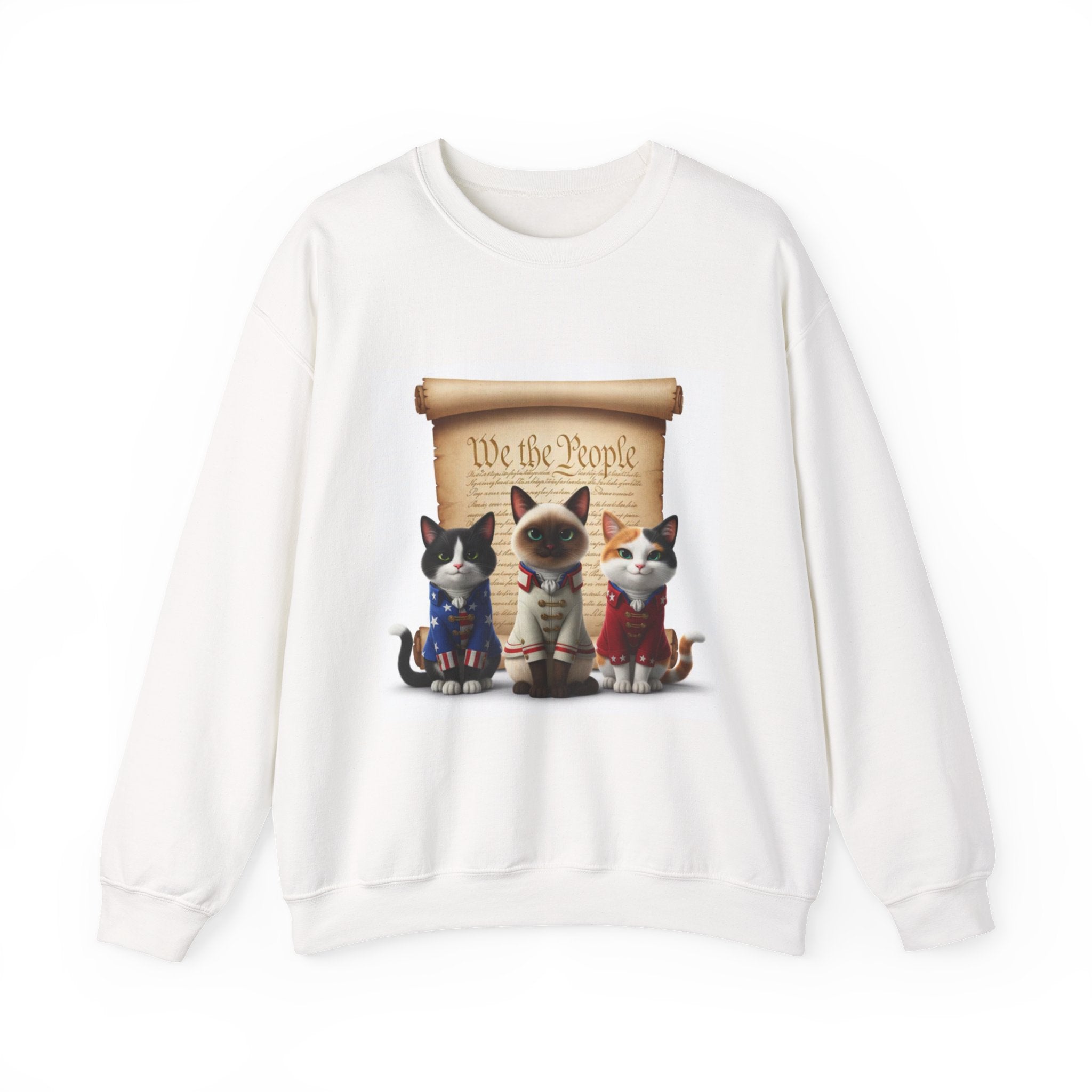 Patriotic Cats 'We the People' Crewneck Sweatshirt