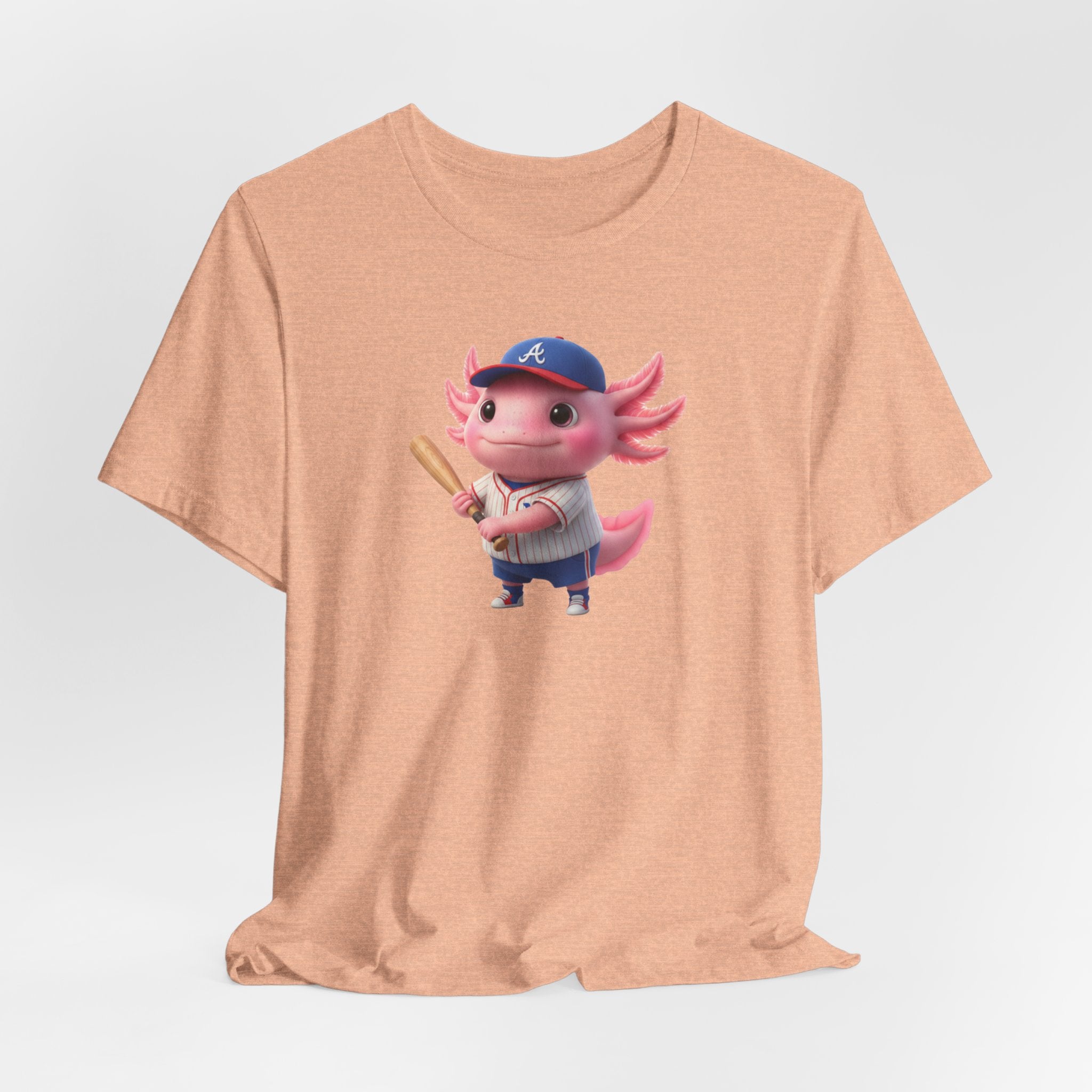 Axolotl Baseball Boy T-Shirt — Cute Pink Axolotl Batter Tee