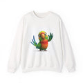Cute Cartoon Parrot Sweatshirt – Colorful Tropical Bird Crewneck