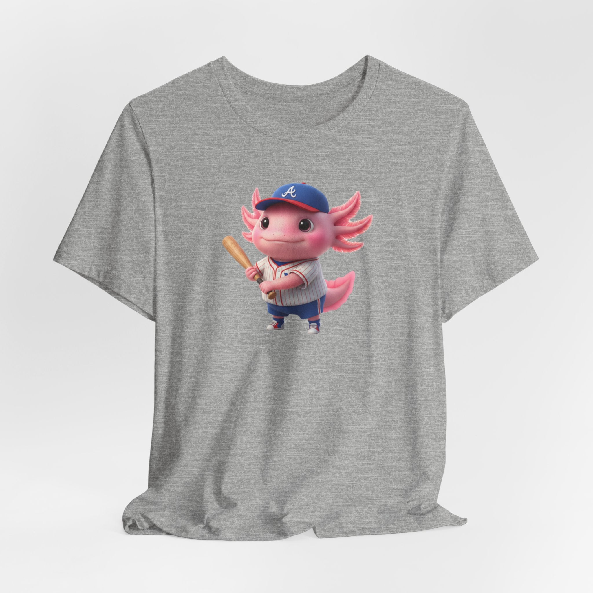 Axolotl Baseball Boy T-Shirt — Cute Pink Axolotl Batter Tee